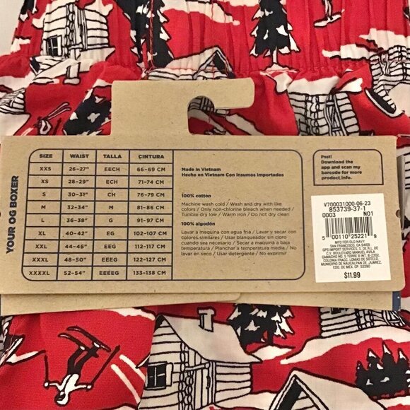 Old Navy L Boxers Two Pairs Winter Scene Red 1-NWT, 1-NWOT - Picture 3 of 3
